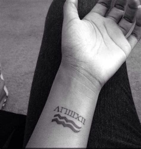 aquarius tattoo minimalist|61+ Aquarius Tattoos That Will Make Waves